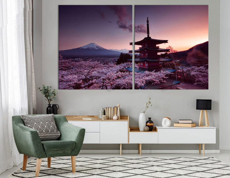 Mount Fuji japan art print sakura - Scandi Home 