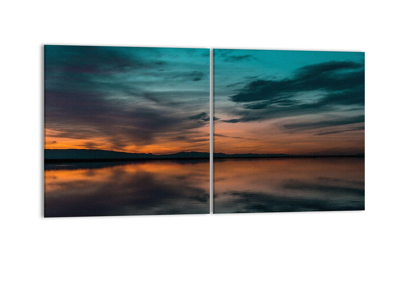 lake art print large landscape wall art sunset lake - Scandi Home 