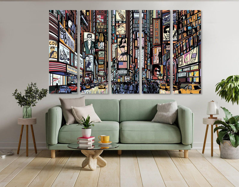 Large New York City Landscape Modern urban art Large wall art canvas print Ready to Hang - Scandi Home 
