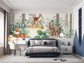Kids Room Forest Wallpaper Woodland animals Wall Mural Fairy wallpaper ...