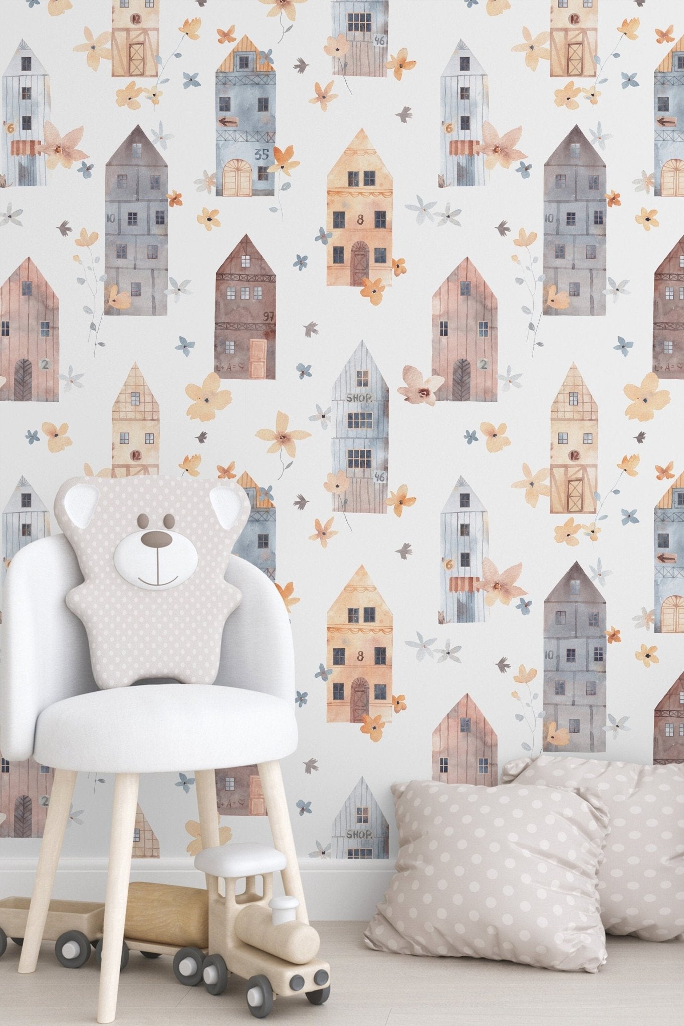 AMAZING WALL Home Modern Peel and Stick Shiny Film Kids Nursery Room  Pattern Wallpaper Self Adhesive Bedroom