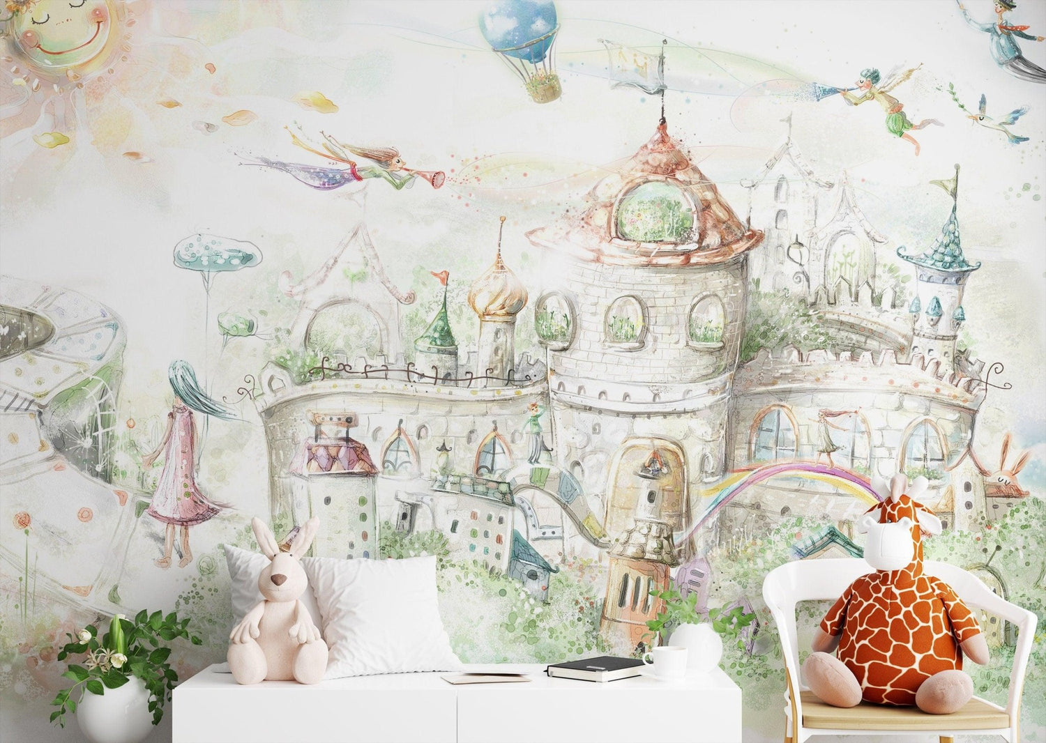 Cute Modern French Scroll Wall Art Stencil Paint Wallpaper Look for Nursery  Decor, Kids Room, Bedroom Wall Mural 