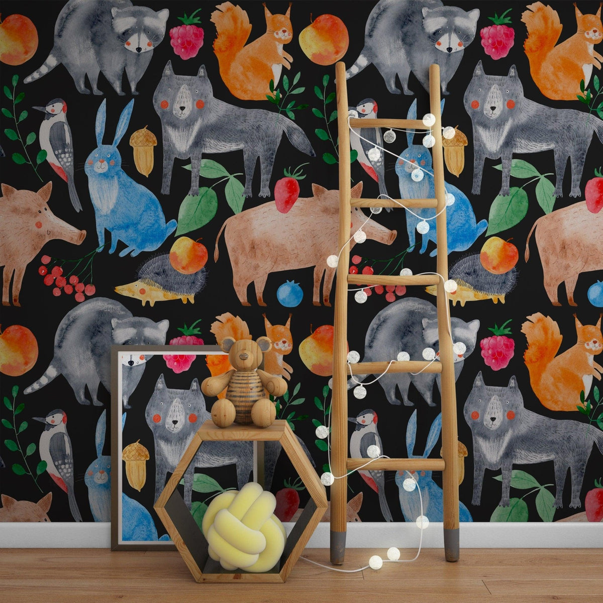 Nursery wallpaper woodland animals peel and stick kids room wall mural ...