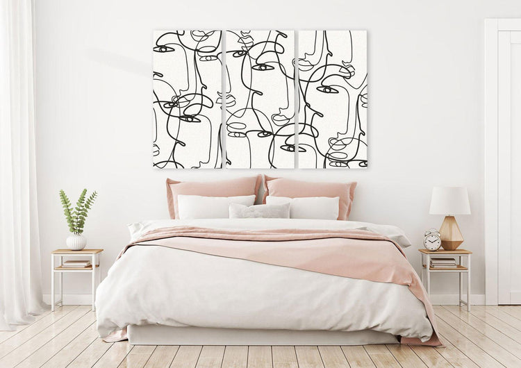 Single line art abstract face print woman face one line drawing ...